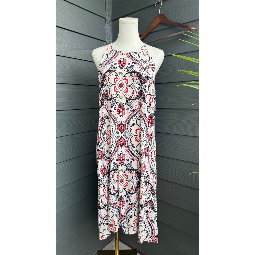 Cato 100% Rayon Medallion Print Swing Midi Dress Women 18W 20W Boho - Picture 2 of 11